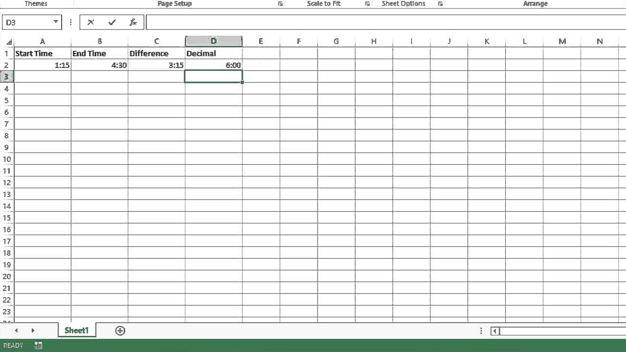 converting number to time excel